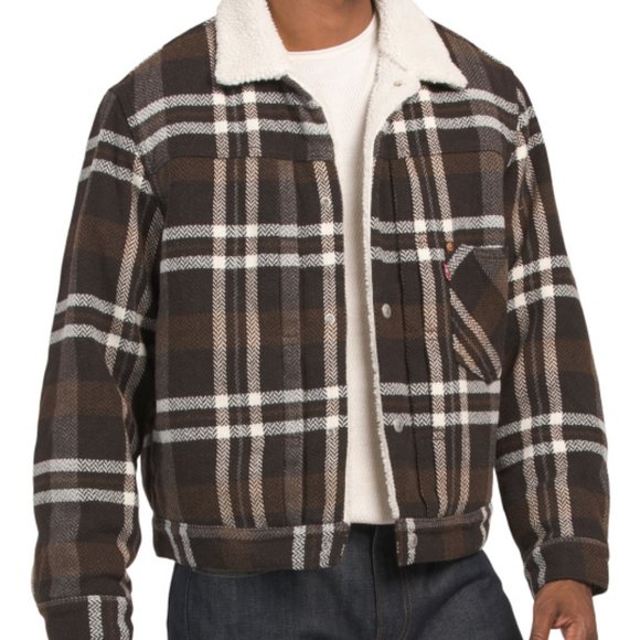 Levi's Other - LEVIS Sherpa Trucker Plaid Trucker Jacket - XL - NEW